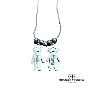 Colgante mujer de acero niños-niñas con nombre personalizado