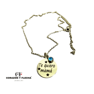 Colgante mujer de acero dorado personalizado