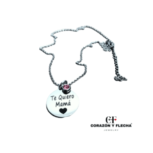 Colgante mujer acero plateado personalizado