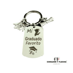 Llavero hombre de acero "Graduado" personalizado
