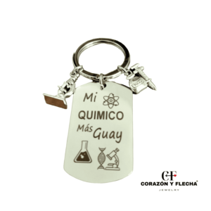 Llavero hombre de acero "Químico" personalizado