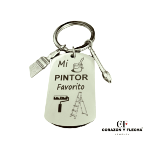 Llavero hombre de acero "Pintor" personalizado