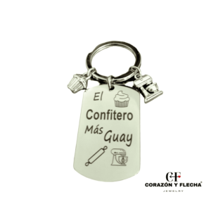 Llavero hombre de acero "Confitero" personalizado