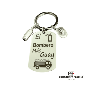 Llavero hombre de acero "Bombero" personalizado