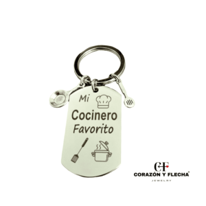 Llavero hombre de acero "Cocinero" personalizado