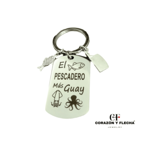 Llavero hombre de acero "Pescadero" personalizado