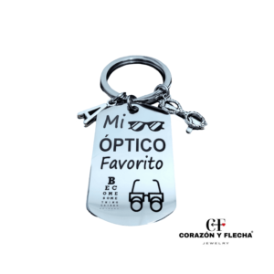 Llavero hombre de acero "Óptico" personalizado