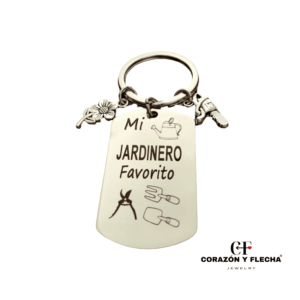 Llavero hombre de acero "Jardinero" personalizado