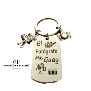 Llavero hombre de acero "Fotógrafo" personalizado