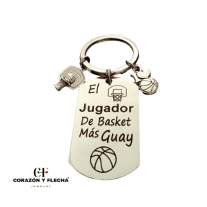 Llavero hombre de acero "Baloncesto" personalizado