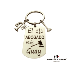 Llavero hombre de acero "Abogado" personalizado