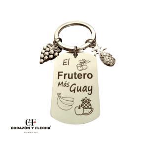 Llavero hombre de acero "Frutero" personalizado