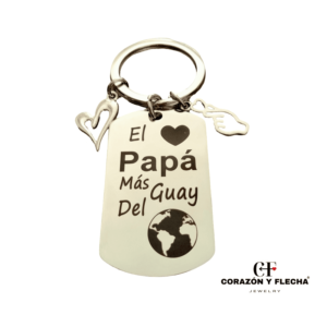 Llavero hombre de acero "Papá" personalizado