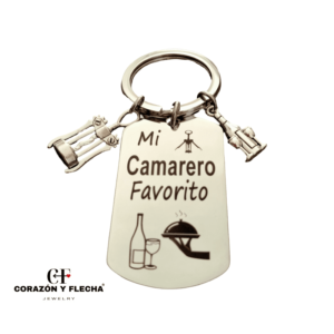 Llavero hombre de acero "Camarero" personalizado