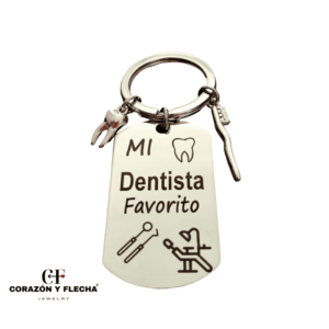 Llavero hombre de acero "Dentista" personalizado