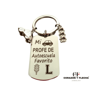 Llavero hombre de acero "Profesor Autoescuela" personalizado