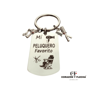 Llavero hombre de acero "Peluquero" personalizado