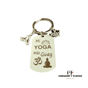 Llavero unisex de acero "Yoga" personalizado