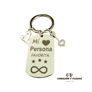 Llavero de acero unisex "mi persona favorita" personalizado