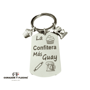 Llavero mujer de acero "Confitera" personalizado