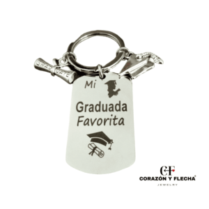 Llavero mujer de acero "Graduada" personalizado