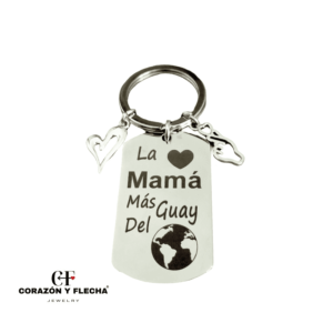 Llavero mujer de acero "Mamá" personalizado