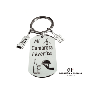 Llavero mujer de acero "Camarera" personalizado