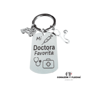 Llavero mujer de acero "Doctora" personalizado