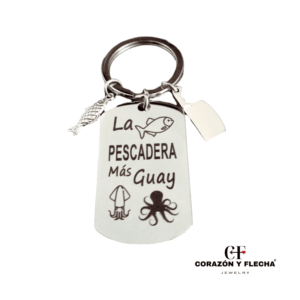 Llavero mujer de acero "Pescadera" personalizado