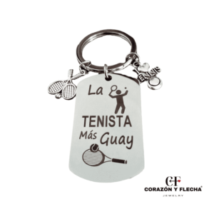 Llavero mujer de acero "Tenista" personalizado