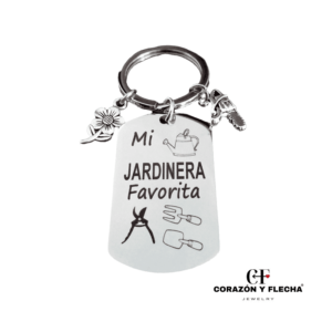 Llavero mujer de acero "Jardinera" personalizado