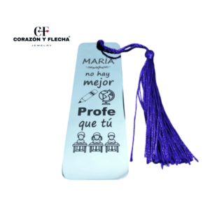 Marcapáginas de acero para profes personalizado