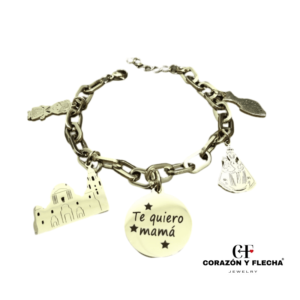 Pulsera Murciana de acero dorada personalizada
