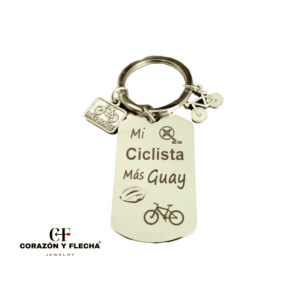 Llavero de acero unisex "Ciclista" personalizado