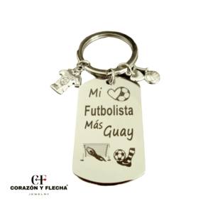 Llavero de acero unisex "Futbolista" personalizado