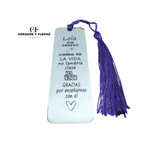 Marcapáginas de acero para profes personalizado