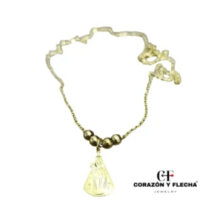 Colgante de acero dorado Virgen de la Fuensanta